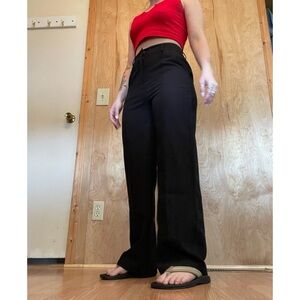 Elegant Black High-Waisted Trousers